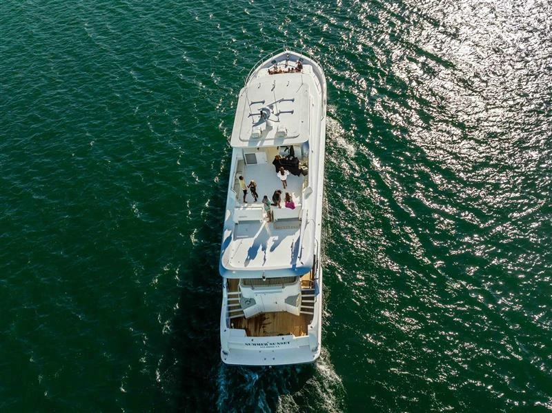 Luxury yacht charter cruising in San Juan Alaska with guests enjoying scenic ocean